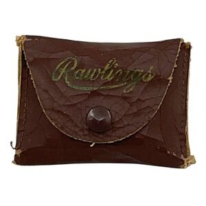 Vntg Rawlings‎ Ditty Bag Glove Conditioner in Leather Pouch Baseball Memorabilia